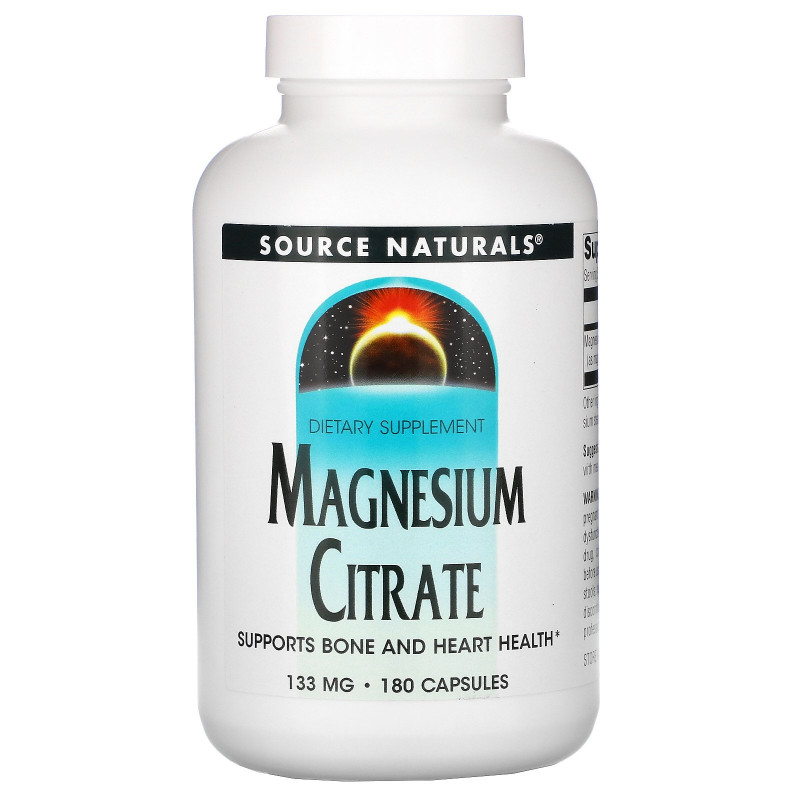 Source Naturals, Магния цитрат, 133 мг, 180 капсул