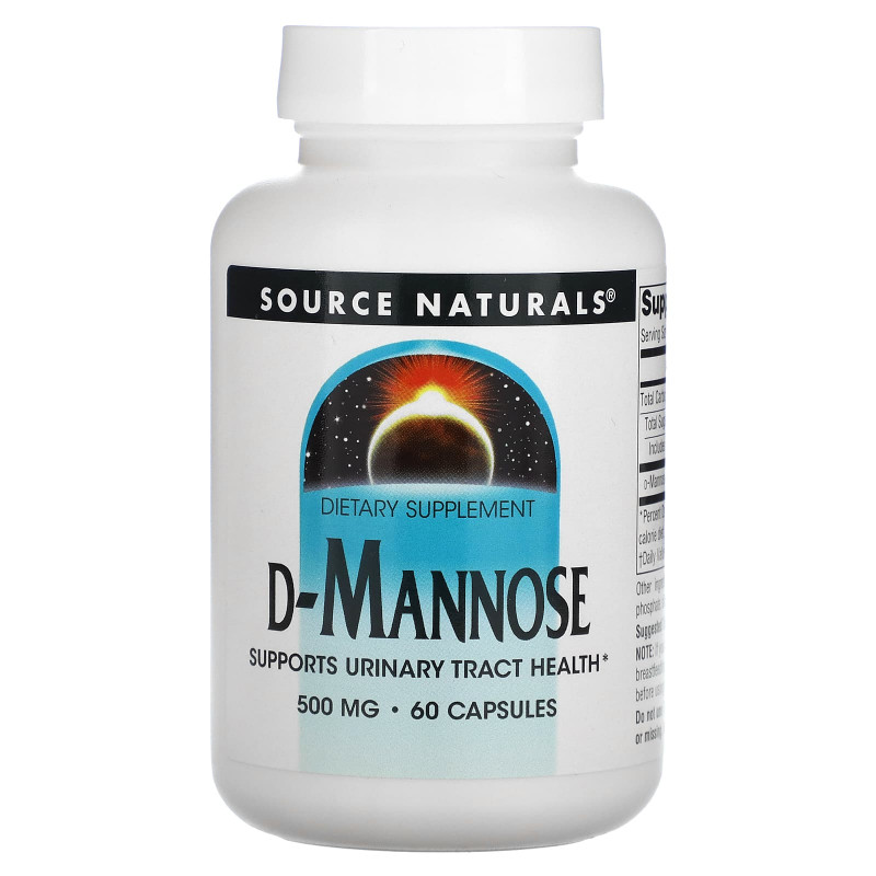 Source Naturals, D-манноза, 500 мг, 60 капсул