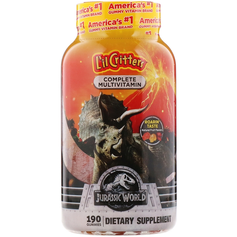 L'il Critters, Complete Multivitamins, Jurassic World, Natural Fruit Flavors, 190 Gummies