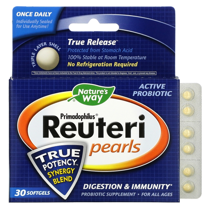 Nature's Way, Primadophilus Reuteri Pearls, 30 Softgels