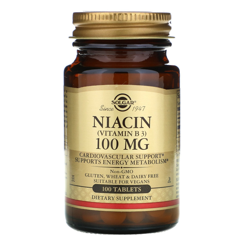 Solgar, Niacin, 100mg, 100 Tablets