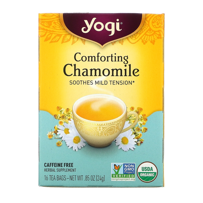 Yogi Tea, Успокаивающая ромашка, не содержит кофеин, 16 чайных пакетиков, .85 унций (24 г)