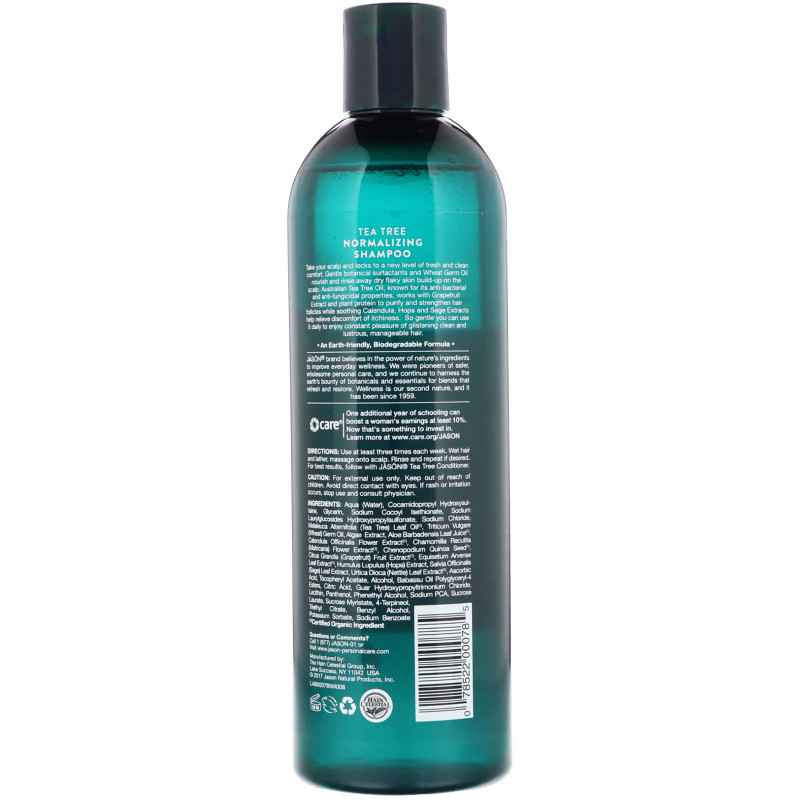 Jason Natural, Normalizing Tea Tree Shampoo, 17.5 fl oz (517 ml)