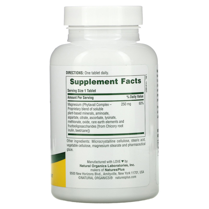Nature's Plus, Dyno-Mins, Магний, 250 мг, 90 кислотоустойчивых таблеток