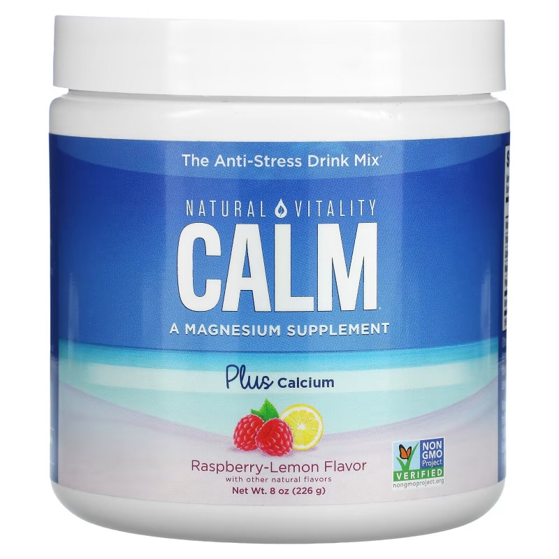 Natural Vitality, CALM Plus Calcium, The Anti-Stress Drink Mix, Raspberry-Lemon, 8 oz (226 g)