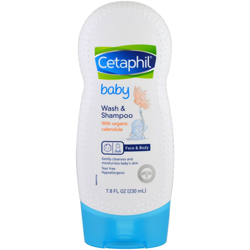 Cetaphil, Baby, средство для купания и мытья волос с календулой органического происхождения, 230 мл (7,8 унции)