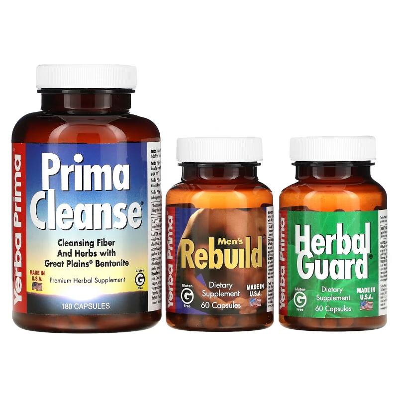 Yerba Prima, Men's Rebuild Internal Cleansing, 3 Part Program, 3 Bottles