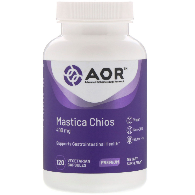 Advanced Orthomolecular Research AOR, Mastica Chios, мастика с острова Хиос, 400 мг, 120 вегетарианских капсул