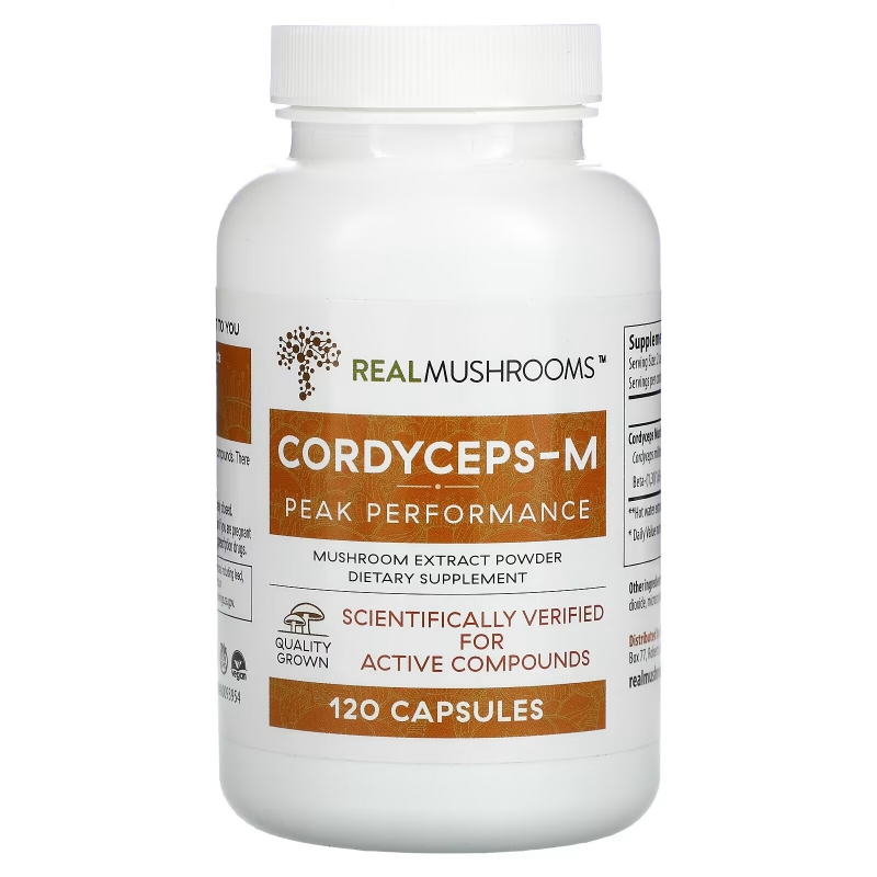 Real Mushrooms, Cordycep-M, Peak Performance, 120 Capsules