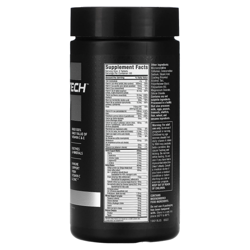 MuscleTech, Platinum, мультивитамины, 180 таблеток