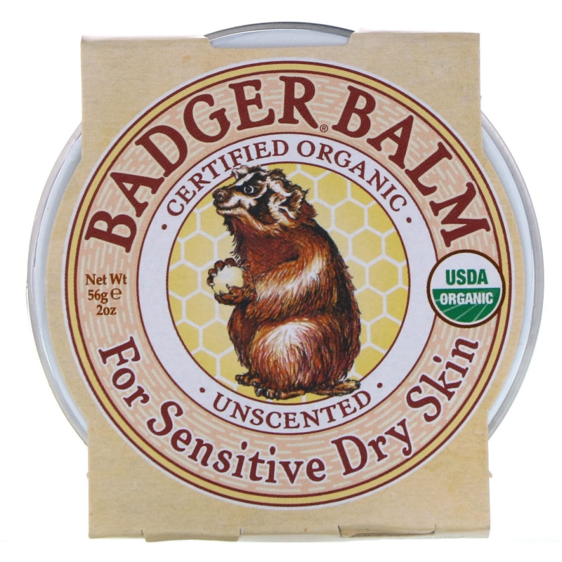 Badger Company Бальзам Badger для сухой и чувствительной кожи без запаха 2 унции (56 г)