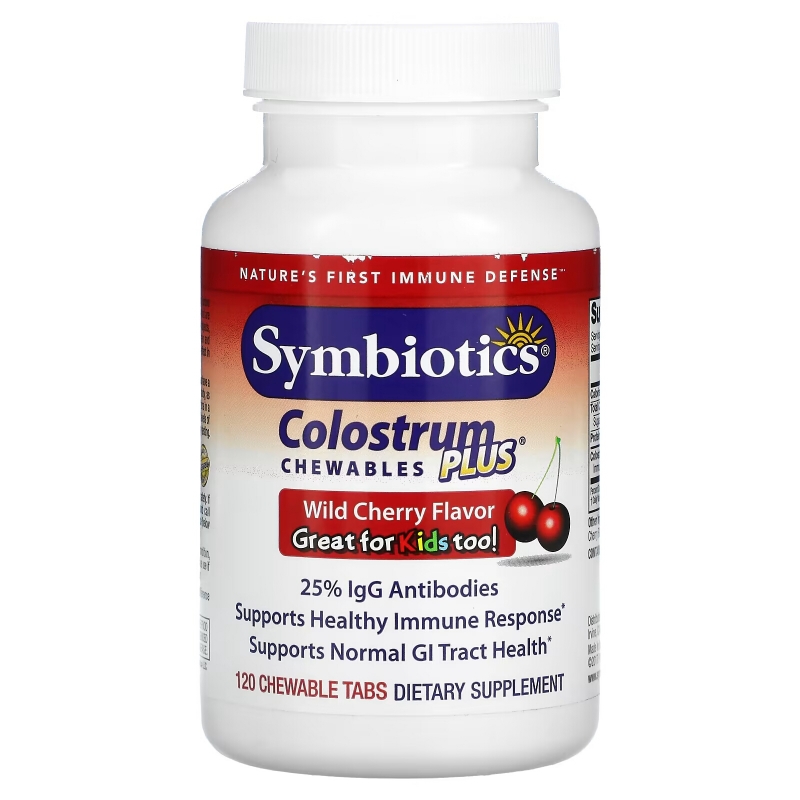 Symbiotics Молозиво плюс Дикая вишня 120 жевательных таблеток