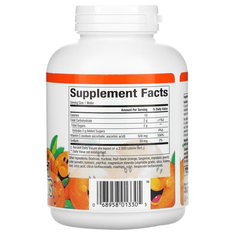 Natural Factors, Fruit-Flavor Chew Vitamin C, Tangy Orange, 500 mg, 90 Chewable Wafers