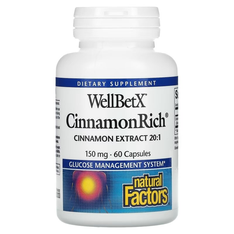 Natural Factors, WellBetX, CinnamonRich, 150 mg, 60 Capsules