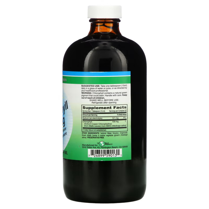 World Organic Liquid Chlorophyll 100 mg 16 fl oz (474 ml)