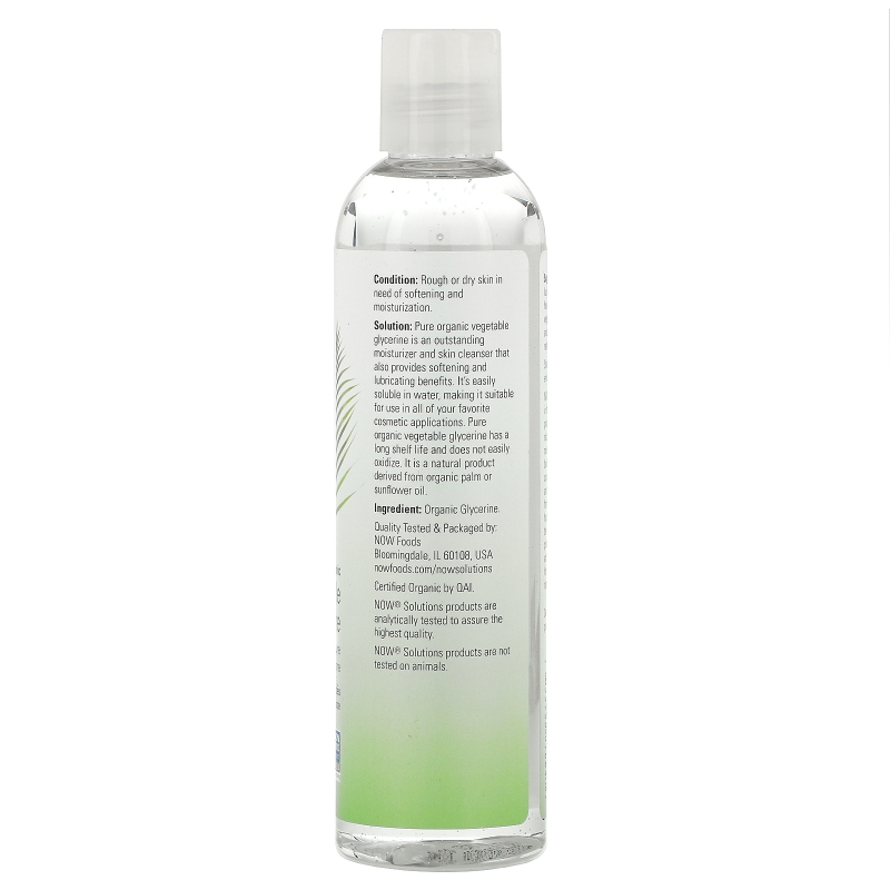 Now Foods, Solutions, органический растительный глицерин, 8 ж. унц. (237 мл)