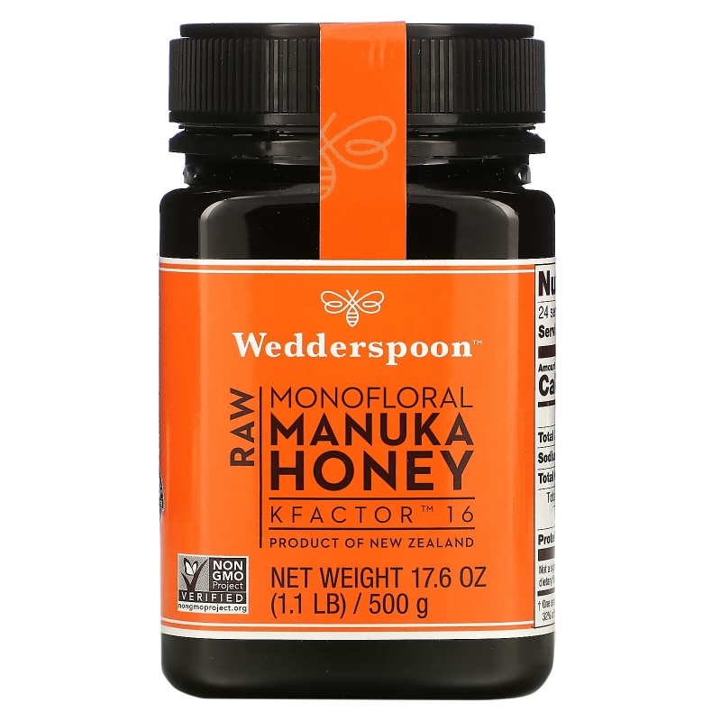 Wedderspoon, Raw Monofloral Manuka Honey, KFactor 16, 1.1 lb (500 g)