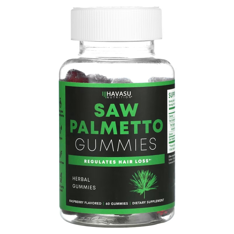 Havasu Nutrition, Saw Palmetto Gummies, Raspberry, 60 Gummies