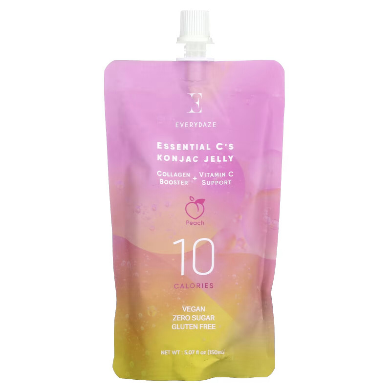 Everydaze, Essential C's Konjac Jelly, Peach, 5.07 fl oz (150 ml)