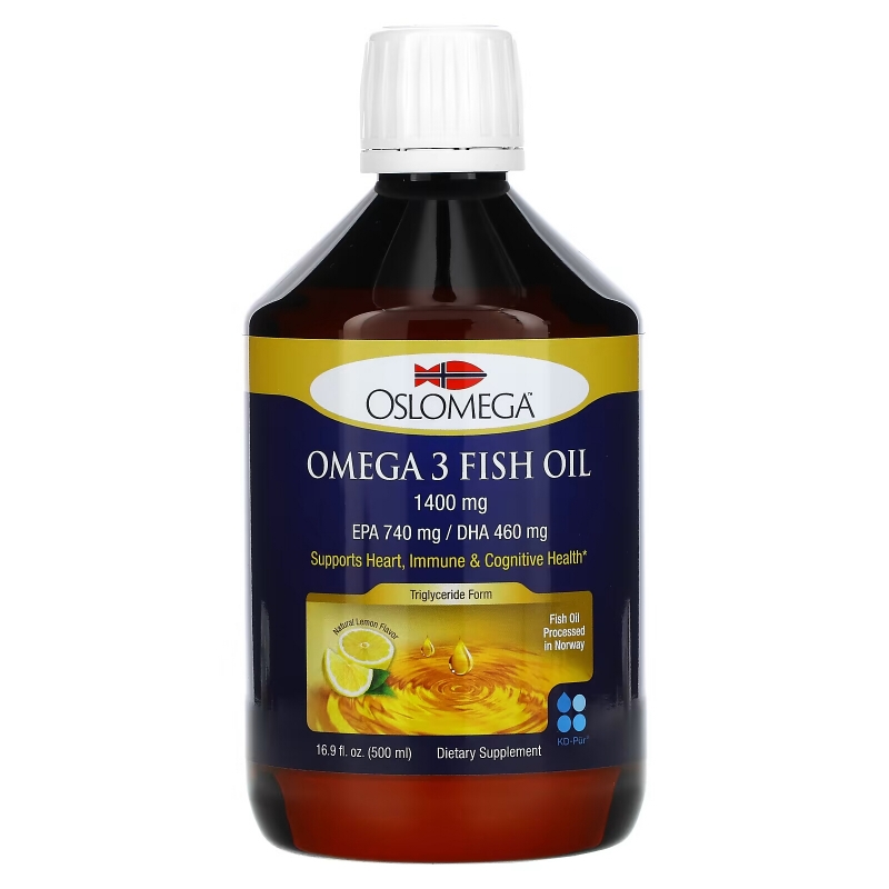 Oslomega, Norwegian Omega-3 Fish Oil, Natural Lemon Flavor, 16.9 fl oz (500 ml)