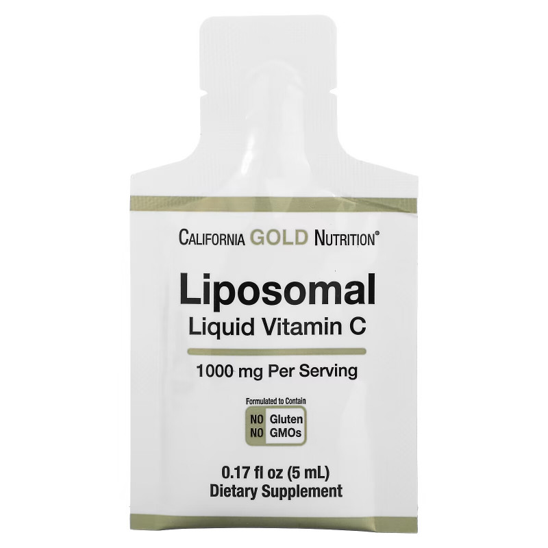 California Gold Nutrition, Liposomal Liquid Vitamin C, Unflavored, 1000 mg, 30 Sachets, 0.17 fl oz (5 ml) Each